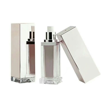 Pearl pink luxury acrylic unique cosmetic 50ml square cream bottle
