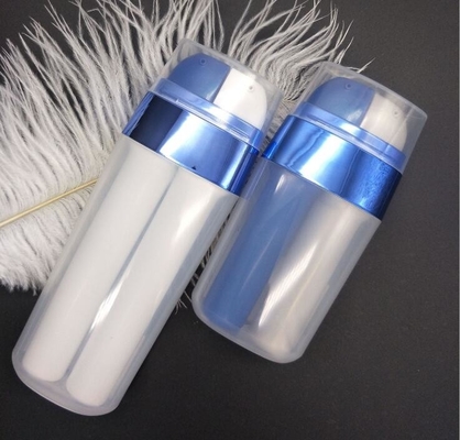 Plastic oval airless dual cosmetic pump bottles 15mlx2 for liquid