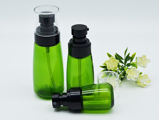 empty cosmetics packaging 30ml 60ml 80ml 100ml dark green PET plastic cosmetic spray mist bottle