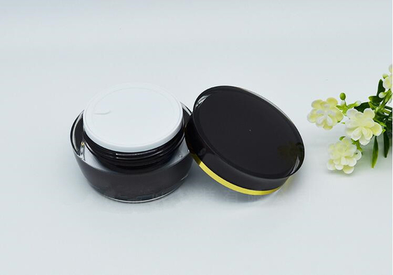 50g 30g 15g Wholesale Costom  Empty Cosmetic Packaging Black Face Cream Jar for men's cream