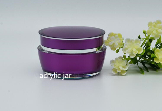 15g 30g 50g custom made acrylic packaging cream containers  purple double wall cosmetic plastic gel build jar