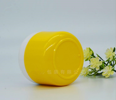 customized color cosmetic containers 250ml plastic PP hair mask cream yellow cosmetic jar