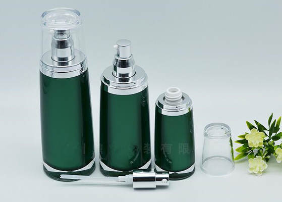 wholesale new design luxury green empty 30ml 50ml acrylic face cream airless lotion cosmetic bottle