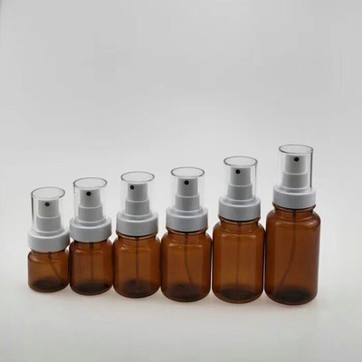 Empty Fine Mist PET 10ml 15ml 20ml 30ml 40ml 50ml Amber White Clear Plastic Spray Bottle For Cosmetic Packaging