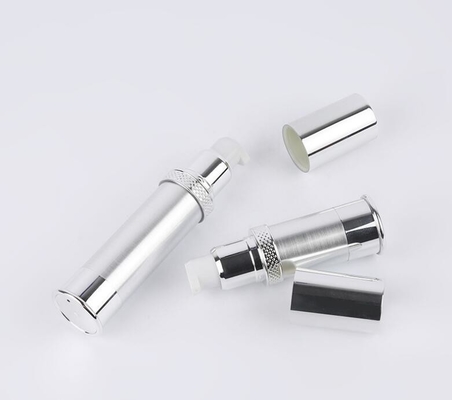 brushed finishing Cosmetic Plastic Acrylic Airless Lotion Pump Bottle With Silver Pump