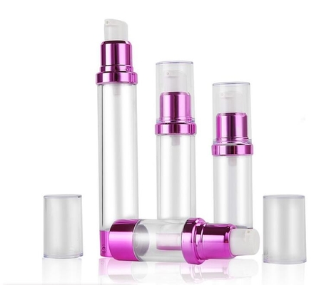 10ml 15ml 20ml 30ml round transparent cosmetic pink UV airless pump bottle