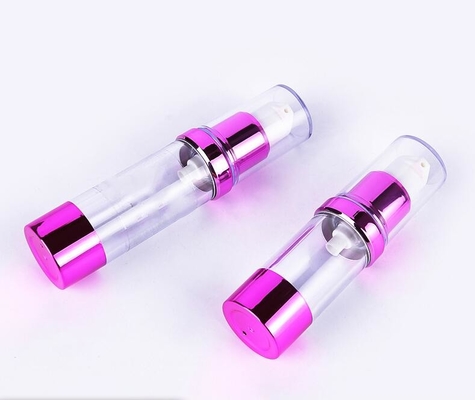 10ml 15ml 20ml 30ml round transparent cosmetic pink UV airless pump bottle