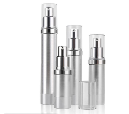 10ml 15ml 20ml 30ml Brushed silver  airless Pump Skincare Cosmetic Bottles