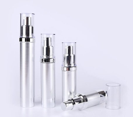 10ml 15ml 20ml 30ml Brushed silver  airless Pump Skincare Cosmetic Bottles