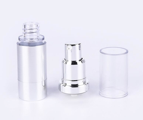 10ml 15ml 20ml 30ml Brushed silver  airless Pump Skincare Cosmetic Bottles