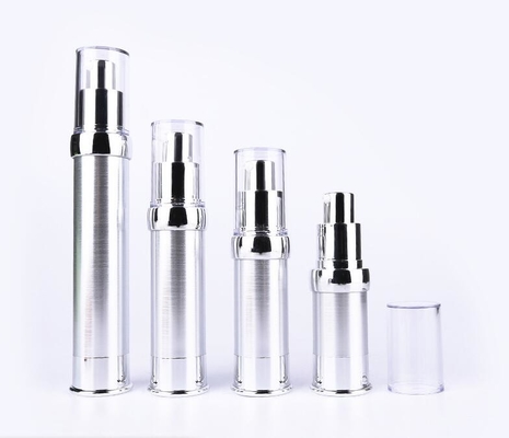 10ml 15ml 20ml 30ml Brushed silver  airless Pump Skincare Cosmetic Bottles