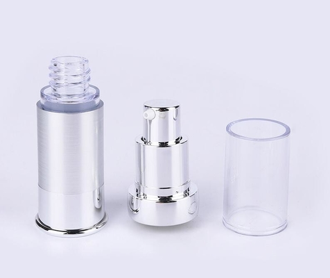 10ml 15ml 20ml 30ml Brushed silver  airless Pump Skincare Cosmetic Bottles