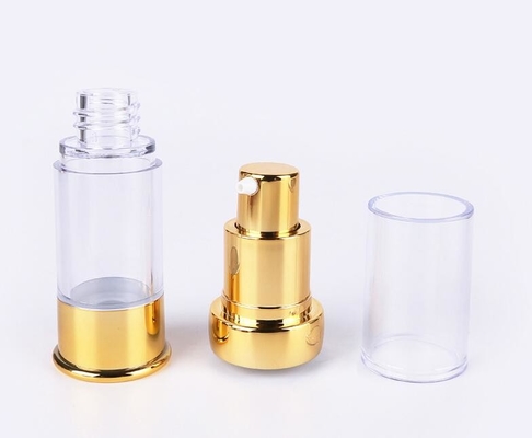 Luxury gold 10ml 20ml 15ml 30ml aluminum cosmetic skincare packaging lotion pump airless bottle