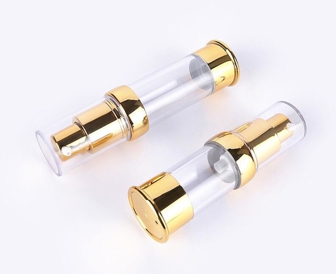 Luxury gold 10ml 20ml 15ml 30ml aluminum cosmetic skincare packaging lotion pump airless bottle