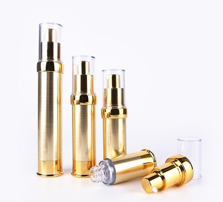 OEM Luxury brushed gold 10ml 15ml 20ml 30ml eye serum Cosmetic  Airless Pump Lotion Bottle Pressed  bottle