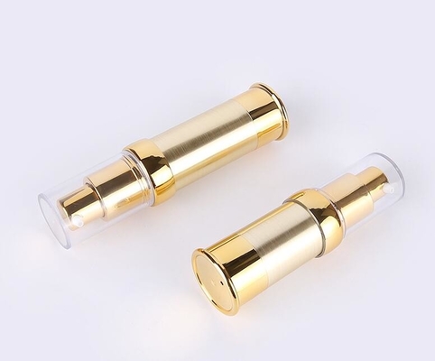 OEM Luxury brushed gold 10ml 15ml 20ml 30ml eye serum Cosmetic  Airless Pump Lotion Bottle Pressed  bottle