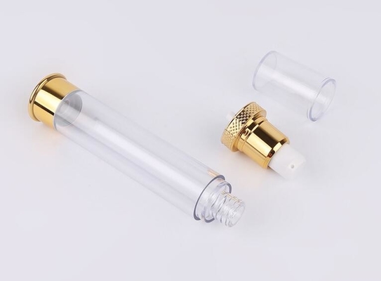 Good quality 10ml 15ml 20ml 30ml gold pump  airless bottle plastic cosmetic