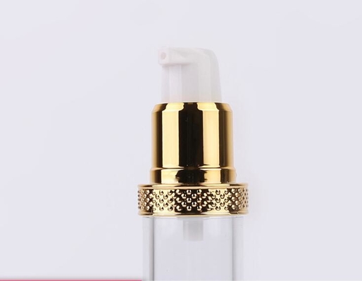 Good quality 10ml 15ml 20ml 30ml gold pump  airless bottle plastic cosmetic