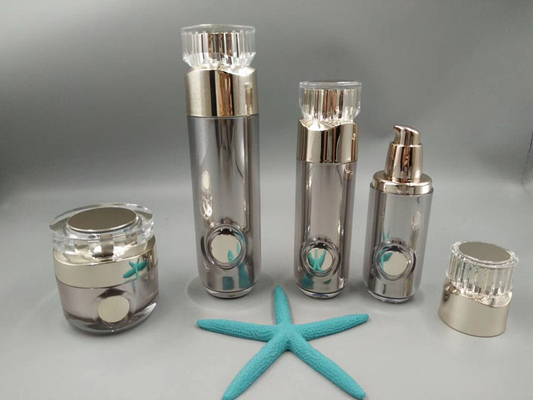 Acrylic Set Bottle Universal Gold Silver fashion Shaped Bottle  15ml 60ml 50ml jar 50g skin care