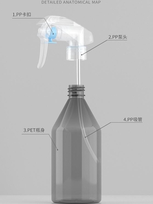 empty 300ml mouse spray gun match PET bottle,plastic spray bottle for disinfectant hair Water the flowers