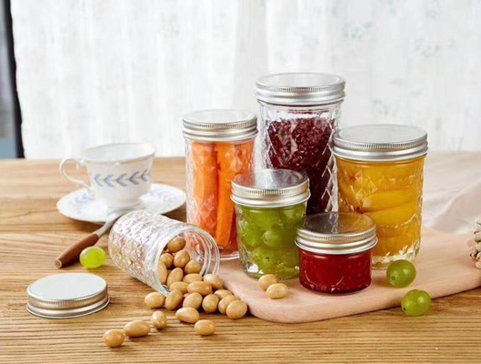 embossed kitchen food Glass Storage Jars with lid glass bottle for honey