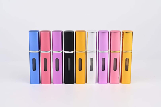 8ml Square aluminum  Perfume Spray Bottle Pink Cosmetic Bottle