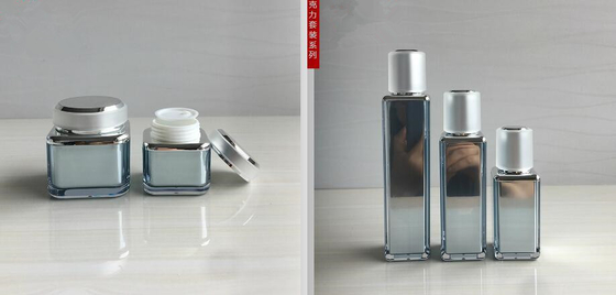15ml 30ml 50ml pearl white luxury cosmetic square acrylic bottle cosmetic