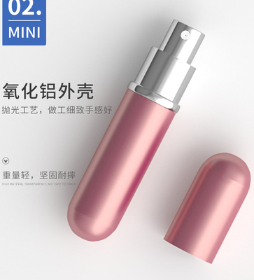 mini round travel glass refillable aluminium bottle perfume atomizer with mist spray pump 5ml for cosmetic container