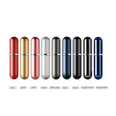 mini round travel glass refillable aluminium bottle perfume atomizer with mist spray pump 5ml for cosmetic container