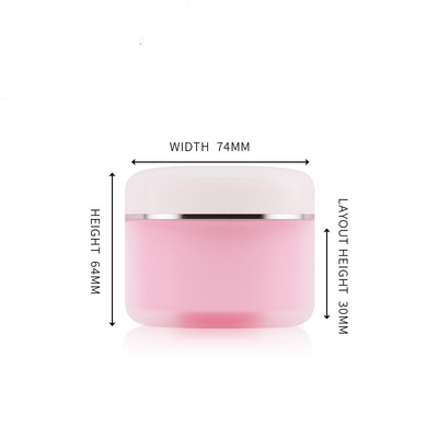 100g Matt pink PP cosmetic packaging Double wall Jar