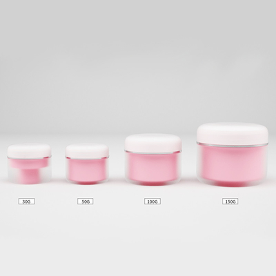 100g Matt pink PP cosmetic packaging Double wall Jar