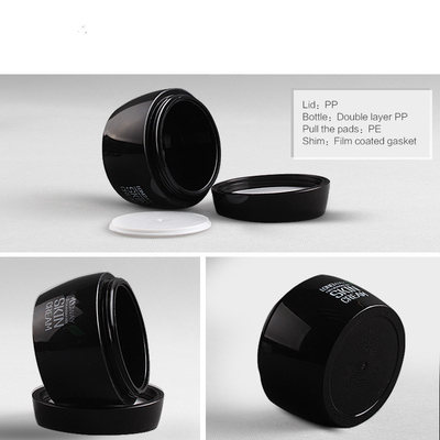 men empty 30ml 50ml Plastic AS Black Face Cream Container Luxurious Cosmetic Empty Cream Packaging Jar