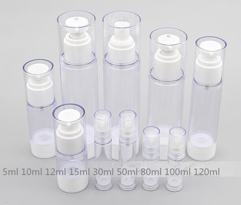 5ml 10ml  12ml 15ml 30ml 50ml 80ml 100ml plastic airless cosmetic oil cream  cosmetic spray toner skincare cosmetic