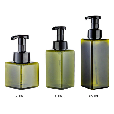 Square shape pump cosmetic package 250ml 450ml 650ml PETG foaming bottle plastic bottle for Skin care