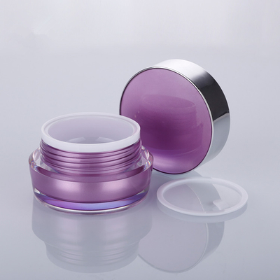 5g 10g 20g 30g Volume PMMA PS Purple Plastic Cream Cosmetic Empty Acrylic Jars For Skin Care