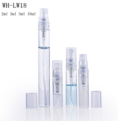 2ml 3ml 5ml 10ml plastic perfume bottle with overcap and  mist spray atomized pump