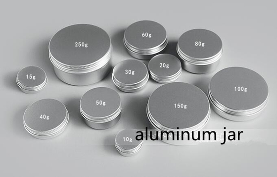 China manufacturer aluminum luxury cosmetic cream jar 10g 15g  20g  30g  40g 50g 60g 80g 100g 150g 250g