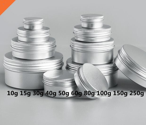 Aluminum Cream Jar Cosmetic Package Screw Cap With 10g 15g  20g  30g  40g 50g 60g 80g 100g 150g 250g
