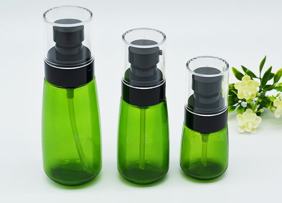 empty cosmetics packaging 30ml 60ml 80ml 100ml dark green PET plastic cosmetic spray mist bottle