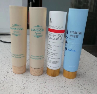 High Quality Soft Touch package Skin Care Plastic Cosmetic Packaging Tube with bamboo lid